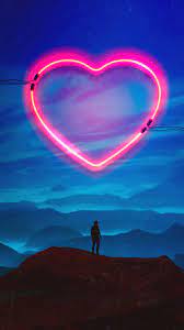 Neon Heart Lonely Man Wallpapers 1080x1920 Neon Heart Android Wallpaper Love Wallpaper 1080x1920