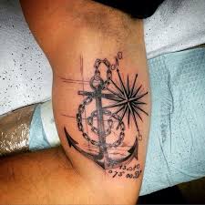 Anchor And Treble Clef With Compass Rose Tattoos Tattoo Designs Anchor Tattoos