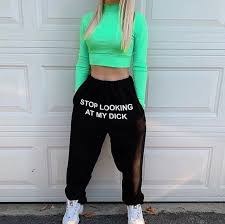 Stop Looking At My D K Sweatpants In 2020 Women High Waist Pants Women Pants Casual Pants For Women