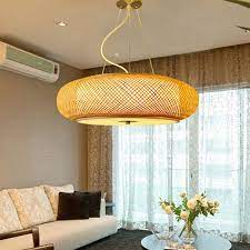 Moderne hängeleuchte copper ball 30cm kupfer hängelampe höhenverstellbar. Minimalismus Hangelampe Rund Aus Bambus Handgemacht Fur Wohnzimmer