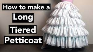 How To Make A Long Tiered Petticoat Tutorial Youtube Petticoat For Wedding Dress Petticoat Pattern Sewing Wedding Dress