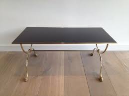 Brass And Black Glass Coffee Table From Maison Jansen 1940s For Sale At Pamono