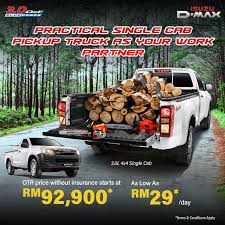Read car reviews and compare prices and features at carlist.my Isuzu D Max Malaysia Practical Single Cab Pickup Truck As Your Work Partner Isuzu D Max Malaysia Pickup Trucks Are Becoming More Popular To Be Used As Commercial Vehicle The Isuzu D Max