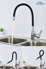 auralum mitigeur evier bec haut orientable librement robinet de cuisine noir en laiton chrome home decor decor sink