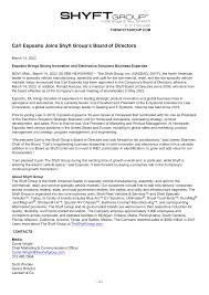 Carl Esposito Joins Shyft Group's Board of Directors