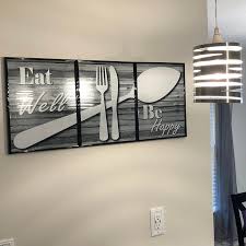 Eat Well Be Happy Kitchen Wall Art Kitchen Decor Kitchen Etsy In 2020 Shabby Chic Wall Art Modern Kitchen Wall Art Kitchen Wall Art