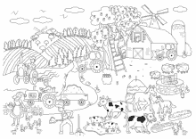 Malvorlagen Vom Bauernhof Fur Kinder Zum Ausmalen Wimmelbild Ausmalen Thema Bauernhof