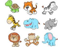 Vector Illustration Of 9 Safari Animals Including Turtle Tortoise Vector Art Illustration Safari Animals Baby Animals