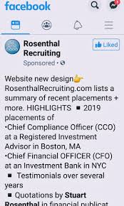 Rosenthalrecruiting Com Redesigned Lists Placements Articles Stuart Has Been In Regarding Financ Investment Advisor Financial Services Chief Financial Officer