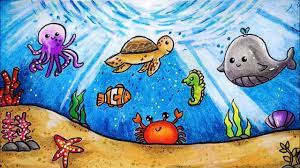 Mewarnai gambar pemandangan khas indonesia alamendahs blog via alamendah.org. Cara Menggambar Dan Mewarnai Tema Pemandangan Bawah Laut Fauna Laut Yang Bagus Mudah Buat Pemula Youtube