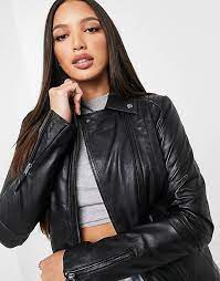 Barney S Originals Tall Leather Biker Jacket Asos