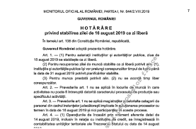 Hg Nr 557 2019 Privind Stabilirea Zilei De 16 August 2019 Ca Zi LiberÄƒ Cabinetexpert Ro Blog Contabilitate
