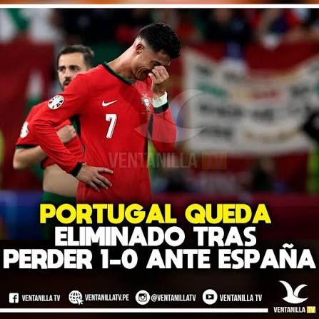 🔴PORTUGAL QUEDA ELIMINADO TRAS PERDER 1-0 ANTE ESPAÑA España derrotó 1-0 a  Portugal en los octavos de final del Mundial 2026 y aseguró su clasificación  a los cuartos de final. La selección