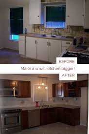 Before And After Make A Small Kitchen Look Bigger Just Needs Paint Kitchen Remodel Small Kitchen Remodel Kitchen Remodel Before And After