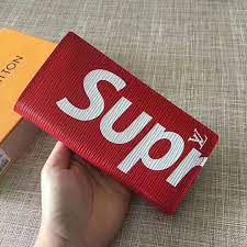 シュプリーム ルイヴィトン コラボ 長財布 コピー 二つ折り カード入れ 赤色 黒色 高級pu材料製 男女兼用 lv ロングウォレット シュプリーム 長財布 コラボ