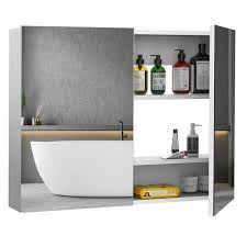 See another bathroom mirror diy project. Homcom Double Door Wall Mounted Bathroom Mirror Medicine Cabinet With Modern Design Large Storage Quiet Hinges 23 5 31 5 6 Overstock 30966698