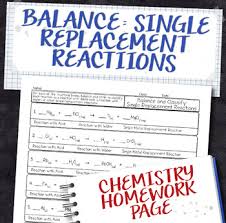 Choose all answers that apply Balance Single Replacement Equations Homework Worksheet By Science With Mrs Lau