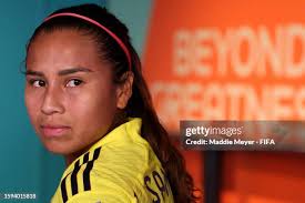 Caroline Arias of Colombia battle for the ball during the FIFA... News  Photo