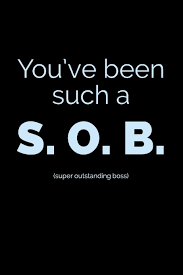 Funny thank you quotes are very hilarious and will definitely put a smile on your face or fill you with laughter. You Ve Been Such A S O B Super Outstanding Boss Novelty Funny Boss Quote Journal Notebook Boss Gifts Idea Cal Bellest 9781697882926 Amazon Com Books