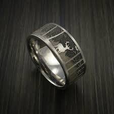 Elk In The Woods Hunter Wedding Ring Cobalt Chrome Band Hunter Wedding Ring Hunting Wedding Rings Mens Wedding Rings