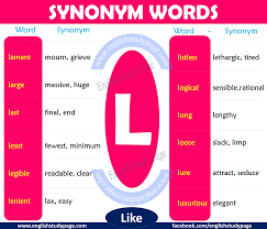 About press copyright contact us creators advertise developers terms privacy policy & safety how youtube works test new features press copyright contact us creators. Synonym Words With L English Study Page