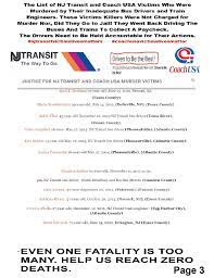 List Of Names Nj Transit And Coach Usa Deadly Bus Driver And Train Engineer Victims Train Engineer Bus Driver Coach