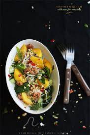 Whisking constantly, gradually add olive oil, then sesame oil. Thai Prawn Mango Salad With Nam Jim Dressing Recipe Mango Salad Delicious Salads Prawn Mango Salad