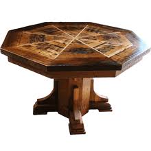 Country Roads Barnwood Octagonal Dining Table Rustic Game Tables Game Room Tables Reclaimed Wood Dining Table