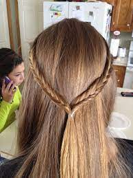 Straight Hair With Fishtail Crown Everyday School Quick Hairstyle Long Hairstyles Homecoming Hair Straight Hairstyles Homecoming Hairstyles Long Hair Styles