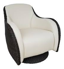 This chair will rock your socks off with its antique resin finish and elegant frame. Domus Ventures Marina Weather Resistant Resin Wicker Genuine Leather Swivel Rocker Chairish