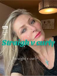 Straight hair v curly #50withstyle #over50ontiktok #over50women #over5...