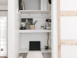 By building your closet based only on how much hanging space you need, even a small bedroom can retain a feeling of spaciousness, with room for a large bed, a desk and maybe more. A Closet Office Means Anyone Can Work From Home Architectural Digest