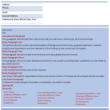 Many beginning authors of scientific papers fail to understand the importance of the cover letter. Journal Submission Cover Letter Writing Help Editors