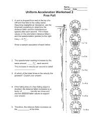 This was repeated 4 times for each ball. Physics Free Fall Worksheet Answers Promotiontablecovers