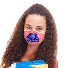 Youth Face Mask, 2-Ply Fabric With Pocket For Filter, Girl Power Dye-Sub  Print