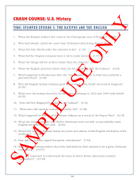 Distance Learning Crash Course U S History Worksheets Episodes 1 5 Bundle History Worksheets Crash Course Crash Course Us History