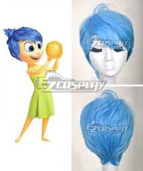 Ewg0617 Inside Out Joy Blue Cosplay Light Blue Wig