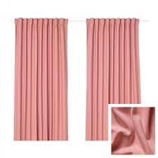 Ikea Tibast Pink Curtains Drapes Heavy Cotton 98 Coral Shrimp In 2021 Pink Curtains Drapes Curtains Curtains