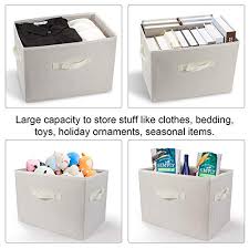 Ousgar kids toy storage organizer plastic playful colors smile face design toys books rack shelf bins box rolling cart for children playroom bedroom bathroom. Collapsible Storage Bins With Lids Slub Fabric Decorative Storage Box With Handles Sturdy Storage Basket For Clothes Toys Books Storage Organizer For Shelves 3 Packs Beige Pricepulse