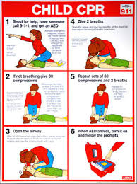 details about child cpr first aid instructional wall chart poster arc aha guidelines