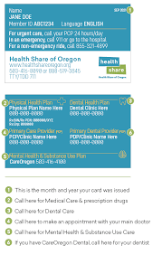 Do not share it with anyone who don't include personal or financial information like your national insurance number or credit card details. Health Share Of Oregon Member Handbook Id Card