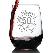 They offer great appearance and add an element of fun to the party that everyone expects! Buy Happy 50th Birthday Stemless Wine Glass Gifts For Women Men Turning 50 Bday Party Decor Large Glasses 17 Oz Online In Turkey B08x736n3t