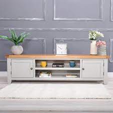 Hampshire Grey Painted Oak Extra Large Tv Unit 1000 Tv Unit Grey Hampshire Grey Painted Oak Extra Large Tv Unit 1000 Mode In 2020 Large Tv Unit Large Tv Tv Unit