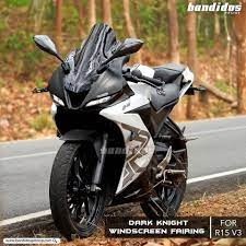 Check out our detailed gallery here including exteriors, interiors and feature images of the yamaha yzf r15 v3 bs6. Unleash The Racing Dna Of Your Yamaha R15 V3 With Our Dark Knight Windscreen Fairing Get Yours Today By Shoppin R15 Yamaha Bike Photography Yamaha Motorcycles