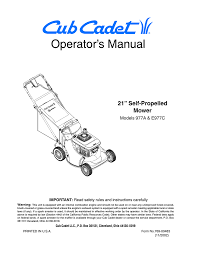 Cub Cadet 898c Lawn Mower User Manual Manualzz Com