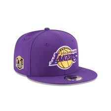 New era now offers los angeles lakers apparel & clothing. Los Angeles Lakers Nba Champions Side Patch Purple 9fifty Snapback Hats New Era Cap