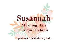 Baby Girl Name Susannah Meaning Lily Origin Hebrew Nicknames Sue Suzy Susie Babynames Babygirlna Names With Meaning Biblical Names Cute Baby Names