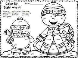 Color By Sight Words January Edition Sight Words Kindergarten Sight Words Winter Kindergarten