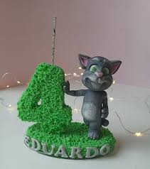 Topo de bolo Talking Tom em biscuit