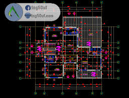 مخطط مشروع فيلا Modern اوتوكاد Dwg